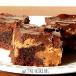 chocolate peanut butter brownie bites by sayitwithcake.org