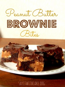 Peanut Butter Brownie Bites by Sayitwithcake.org