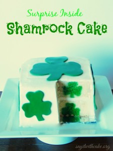Shamrock surprise inside cake