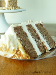 Apple spice cake with toffee and cream cheese frosting