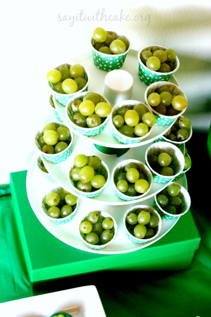 St Paddy's Day green grape tower