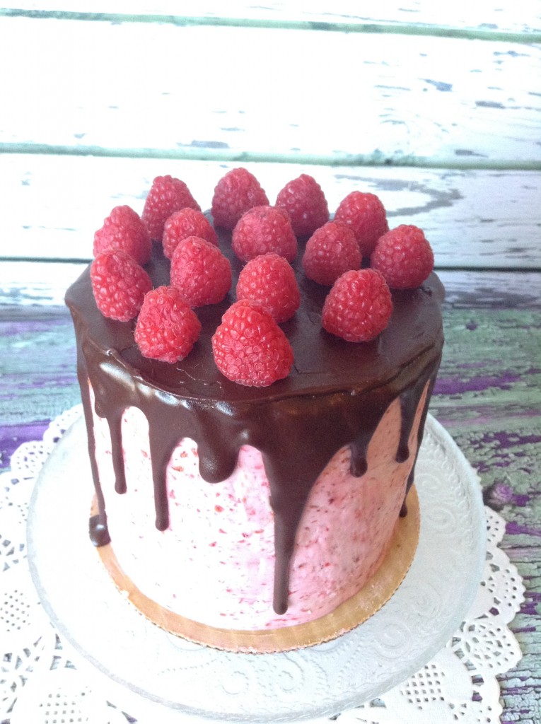 dark chocolate raspberry layer cake